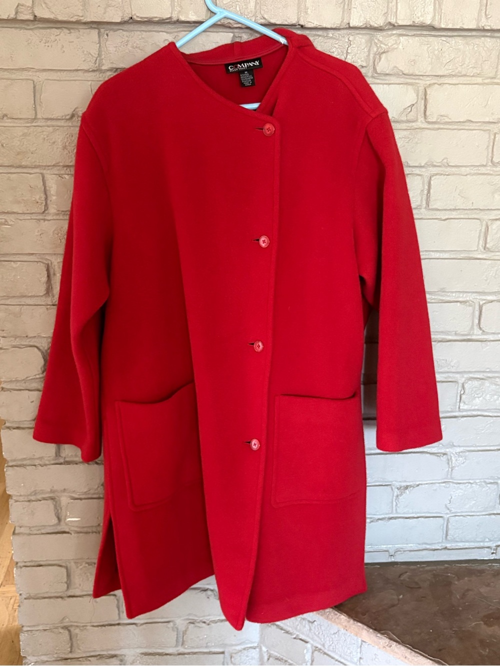 Ellen Tracy Women's Red Button-Front Trench Coat